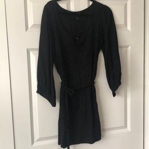 Black Shift Dress w/ Tie Waist